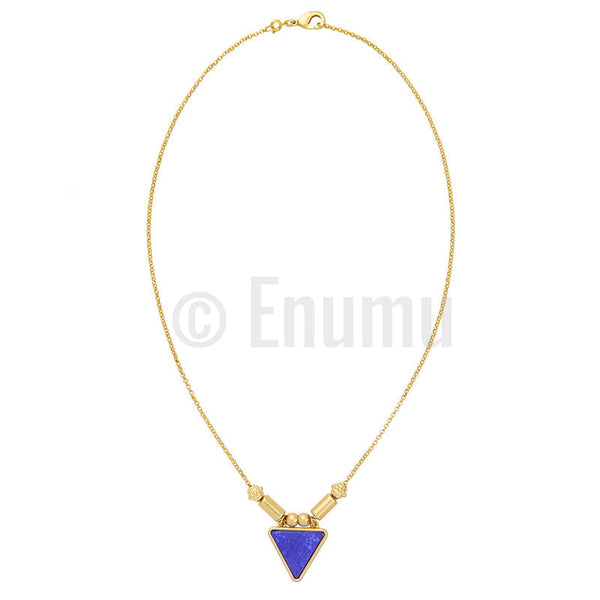 Two Strand Triangular Pendant Necklace - Enumu