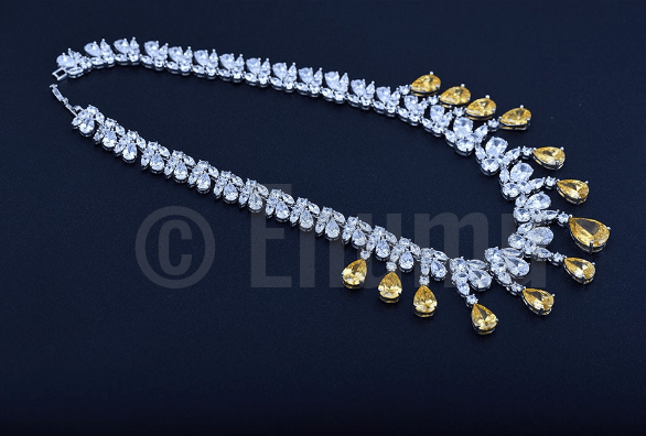 Yellow Citrine Necklace set - Enumu