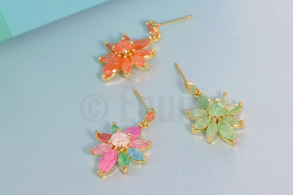 Multi Color Ice Shine Earrings - Enumu