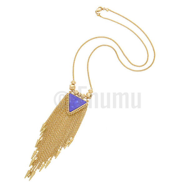 Two Strand Triangular Pendant Necklace - Enumu