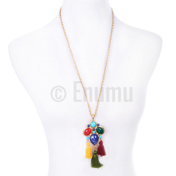 Uncut Stone Pendant with Chain - Enumu