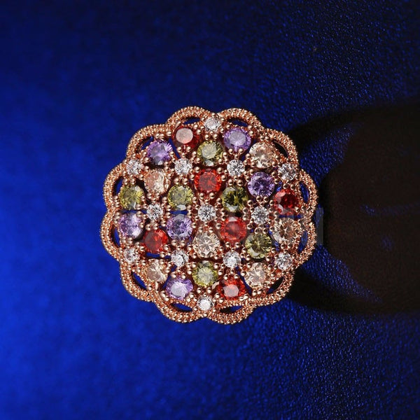 Multi Colour Necklace Set with Ring - Enumu