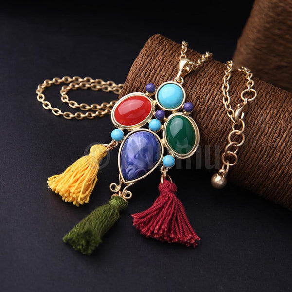 Uncut Stone Pendant with Chain - Enumu