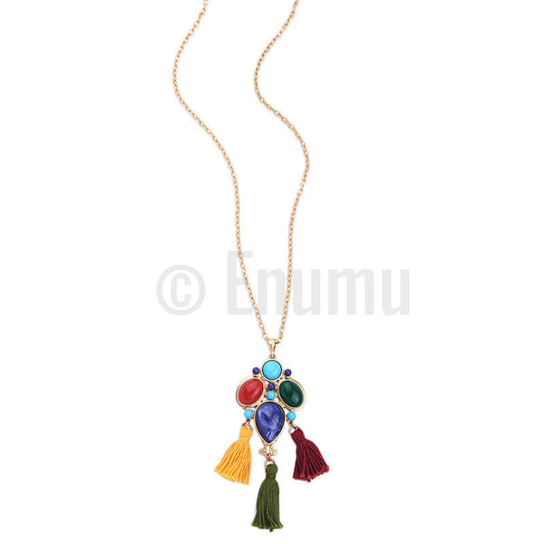 Uncut Stone Pendant with Chain - Enumu