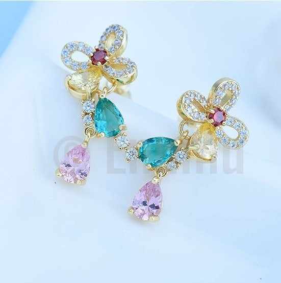 Multi Color Small Dangle Earrings - Enumu