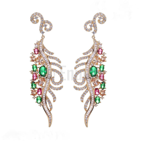 Super Long Multi Colour Dangle Earrings - Enumu