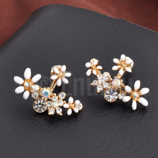 White Flower Studs/ Earrings - Enumu