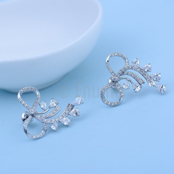 Simple Bow Studs with stones - Enumu