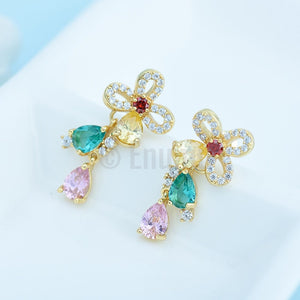 Multi Color Small Dangle Earrings - Enumu