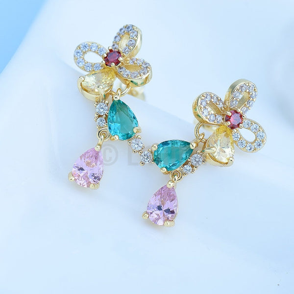 Multi Color Small Dangle Earrings - Enumu