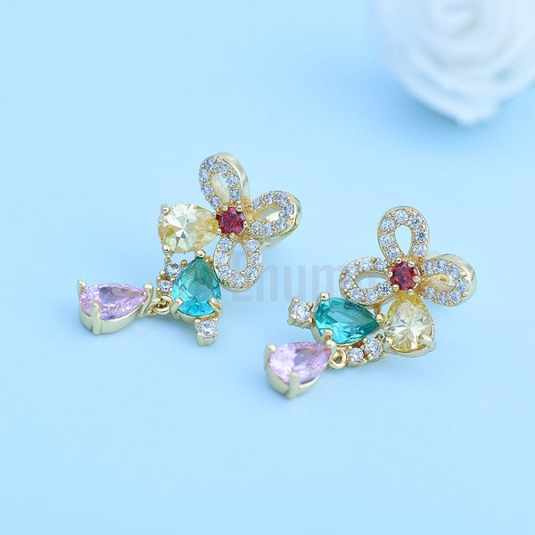 Multi Color Small Dangle Earrings - Enumu