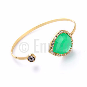 Uncut Green Stone Bracelet - Enumu
