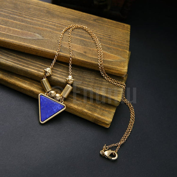 Two Strand Triangular Pendant Necklace - Enumu