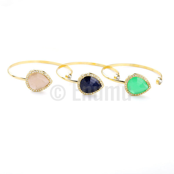 Uncut Green Stone Bracelet - Enumu
