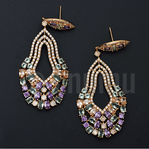 Multi Color Dangle Earrings - Enumu