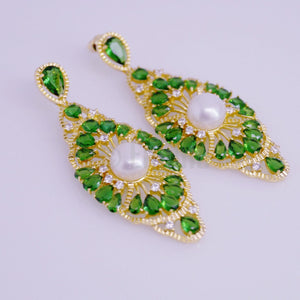 YGP Emerald and Pearl Earrings - Enumu
