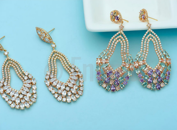 Multi Color Dangle Earrings - Enumu