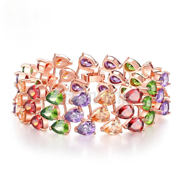 Buy Multi Color Tourmaline Stone Studded Bracelet by Queens Jewels Online  at Aza Fashions.
