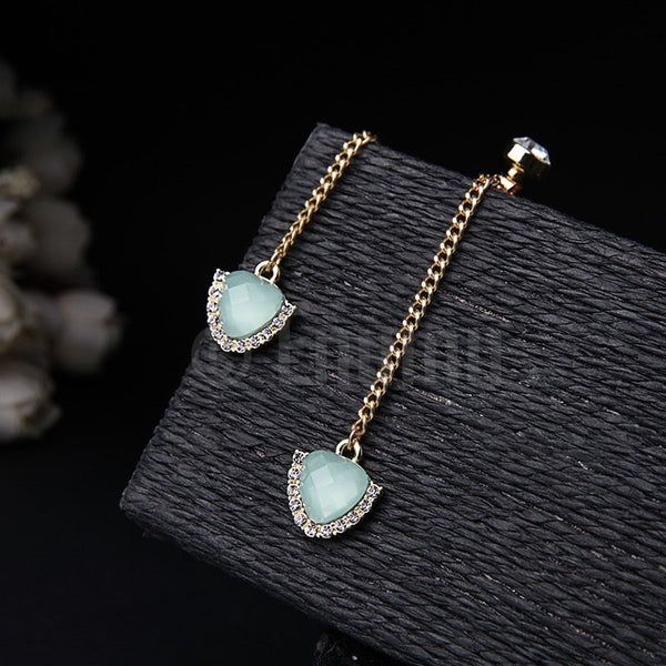 Light Blue Long Dangle Earrings - Enumu