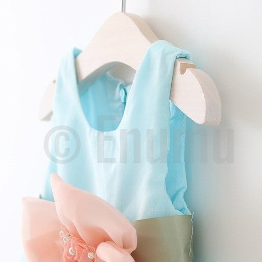 Light Blue Big Flower Dress - Enumu