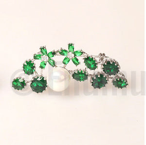 Emerald Brooch or Saree Pin - Enumu