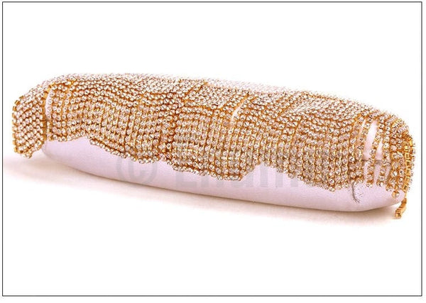 Pearl and Gold Tassel Party Evening Clutch - Enumu
