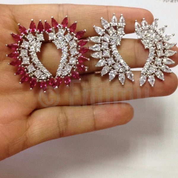 Ruby and CZ Studs - Enumu