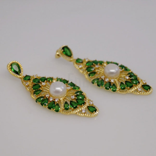 YGP Emerald and Pearl Earrings - Enumu