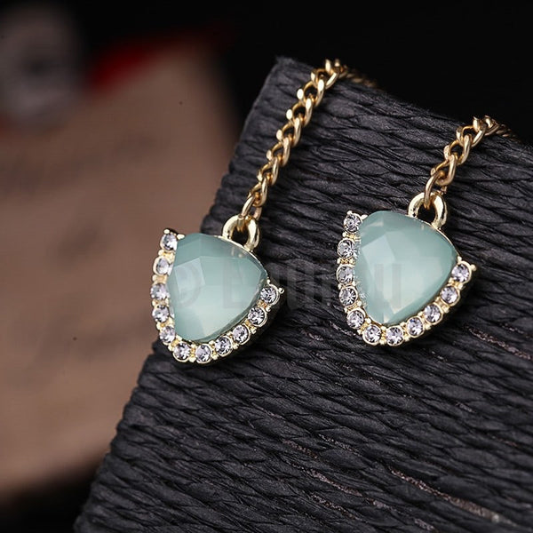 Light Blue Long Dangle Earrings - Enumu