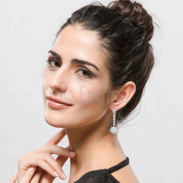 Double Star Dangle Drop Earrings - Enumu