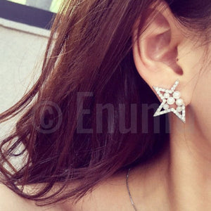 Open Star Pearl Studs - Enumu