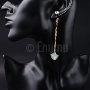 Light Blue Long Dangle Earrings - Enumu