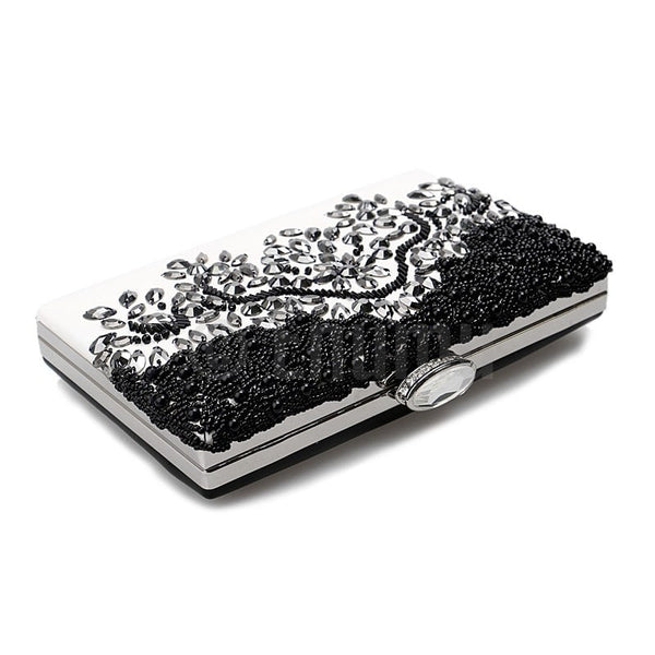 Black Beads Party Clutch - Enumu