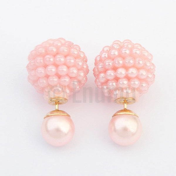 Light Pink Pearl Double Side studs - Enumu
