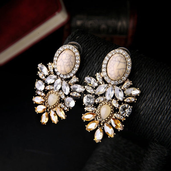 Big Natural Uncut Stone and Crystal Studs - Enumu