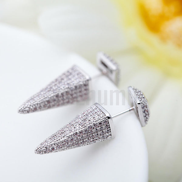 Double Side Diamond Imitation Studs - Enumu