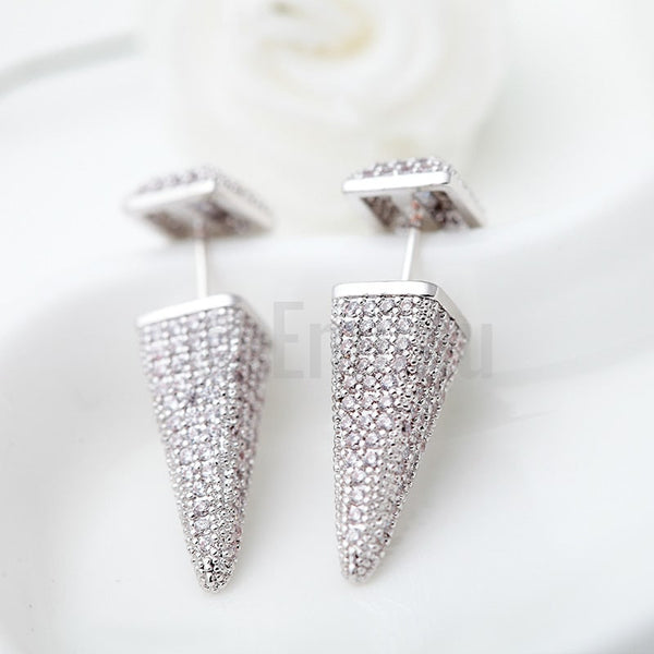Double Side Diamond Imitation Studs - Enumu