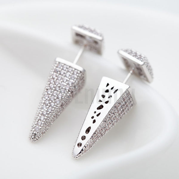 Double Side Diamond Imitation Studs - Enumu