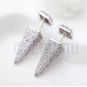 Double Side Diamond Imitation Studs - Enumu