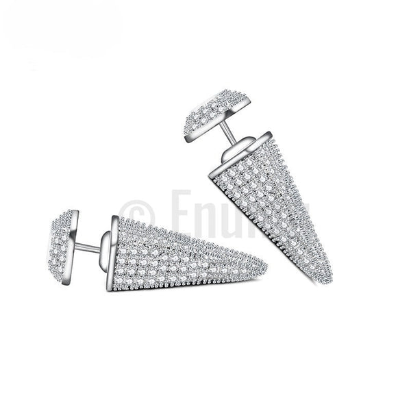 Double Side Diamond Imitation Studs - Enumu