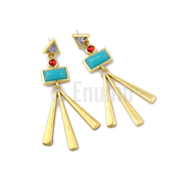 Geometric Arrow Dangle Earrings - Enumu