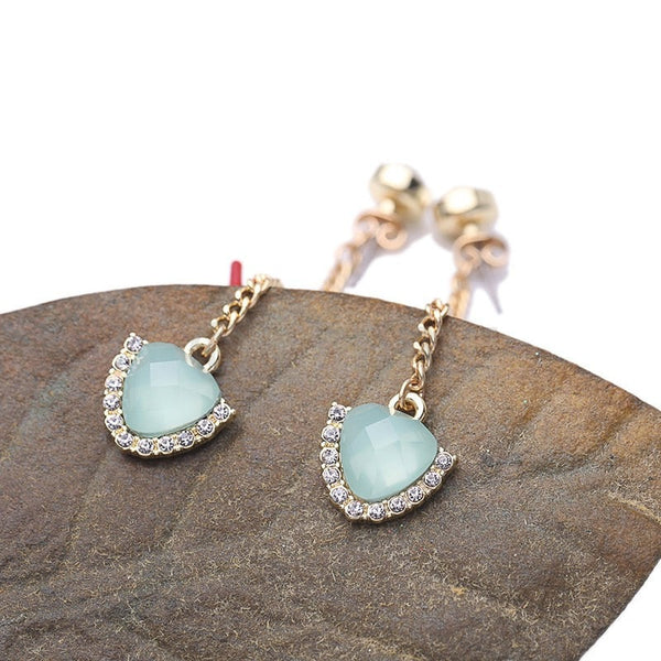 Light Blue Long Dangle Earrings - Enumu