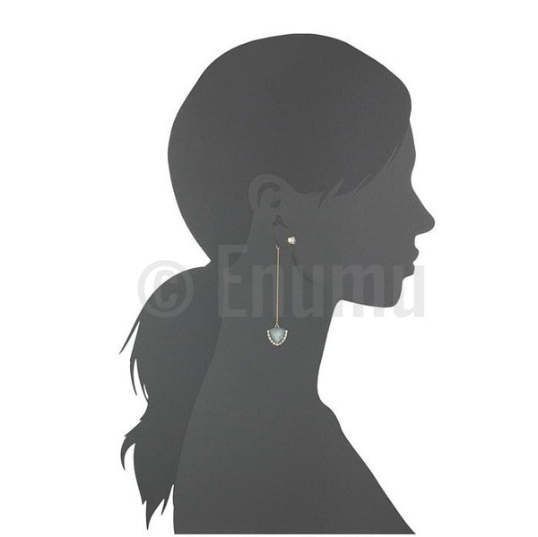 Light Blue Long Dangle Earrings - Enumu