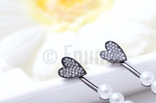 BGP Lovestruck Heart and Arrow Pearl Earrings - Enumu