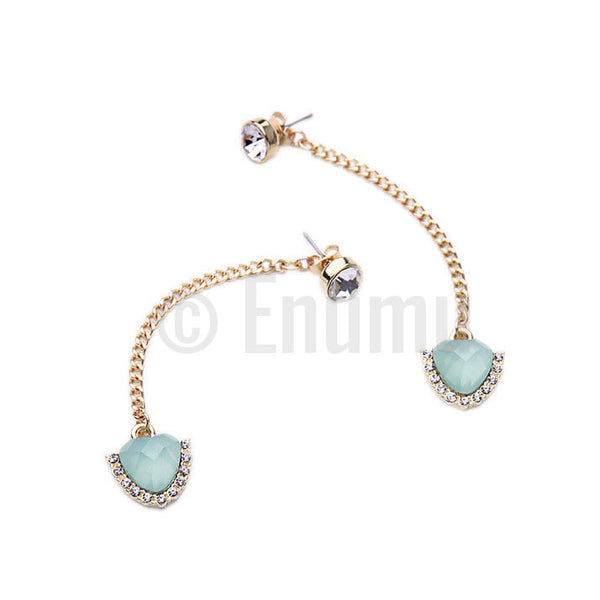 Light Blue Long Dangle Earrings - Enumu