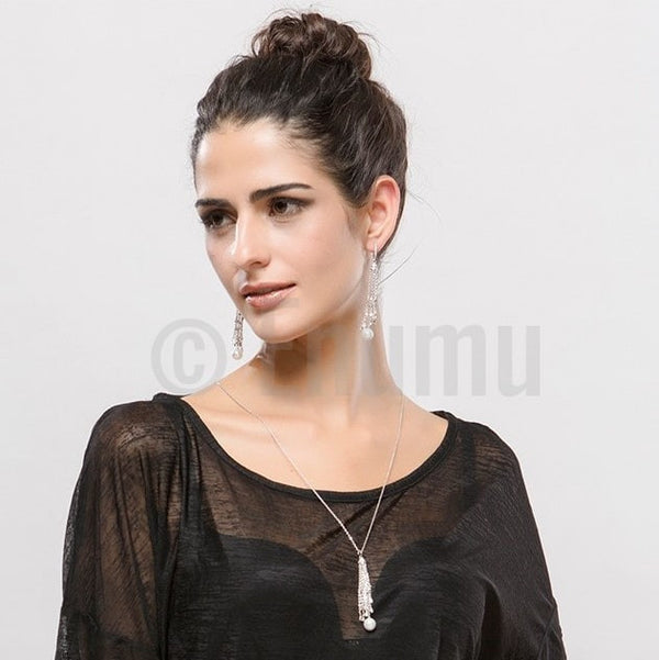Super Long Pearl Pendant with Chain - Enumu