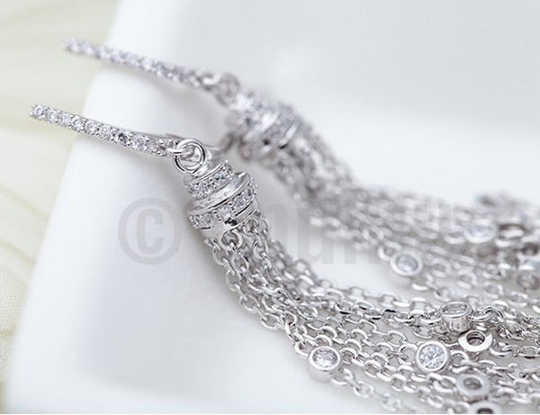 Tassel Pearl Dangle Earrings - Enumu