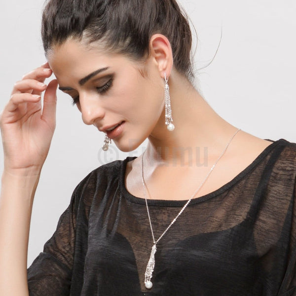 Super Long Pearl Pendant with Chain - Enumu