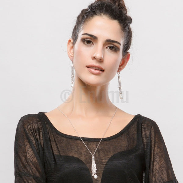 Super Long Pearl Pendant with Chain - Enumu
