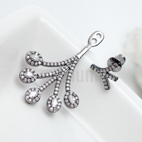 Black Gold Plated Earrings - Enumu